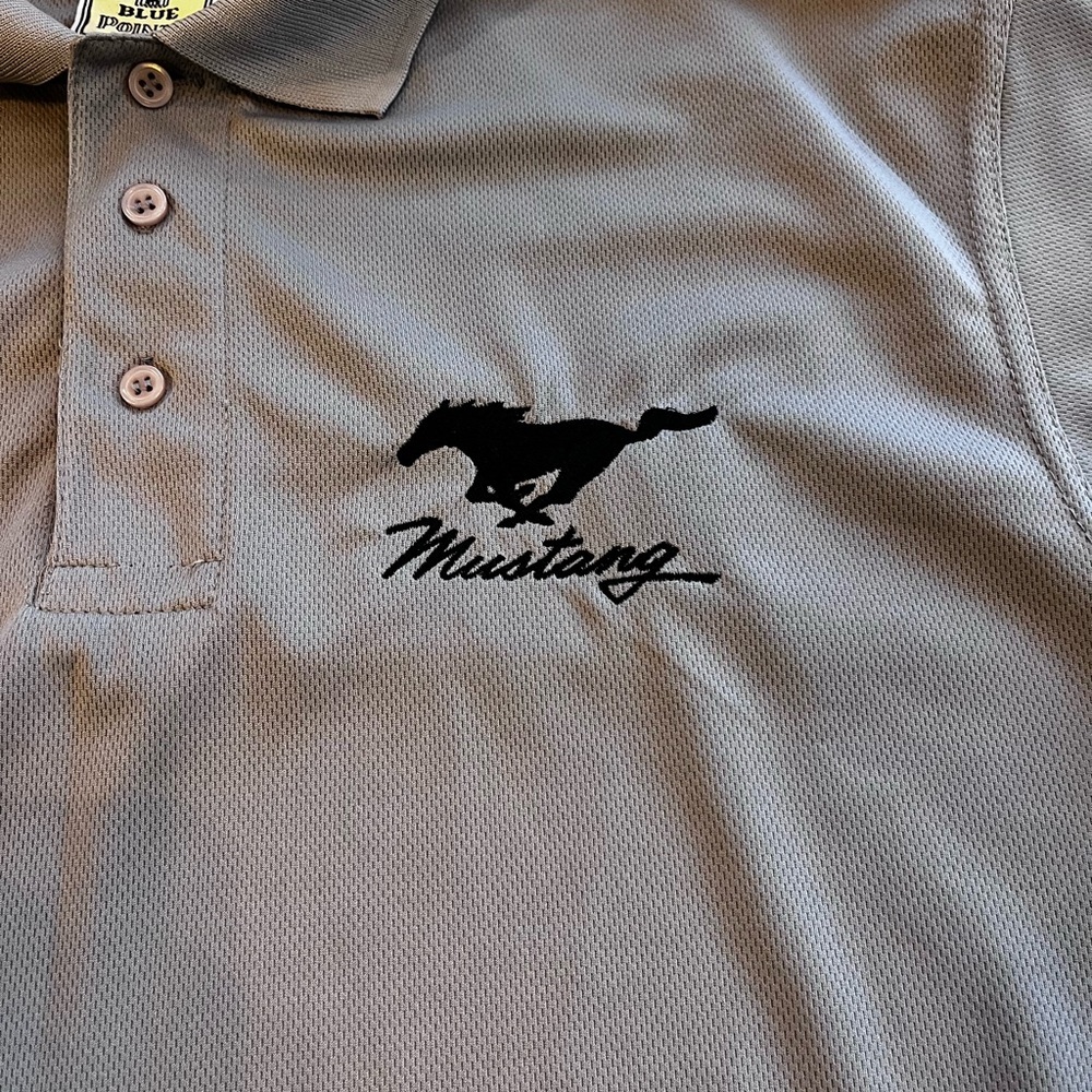 Ford Mustang Pony Embroidered Polo Shirt Sz M  Sports Muscle Car